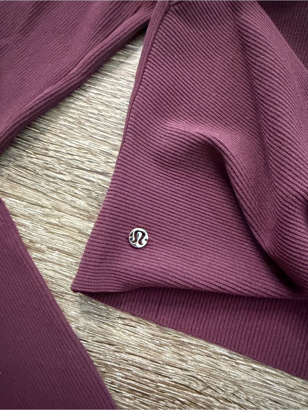 Lululemon Ribbed-Knit Twist-Back Mockneck Sweater Garnet - Picture 6 of 7
